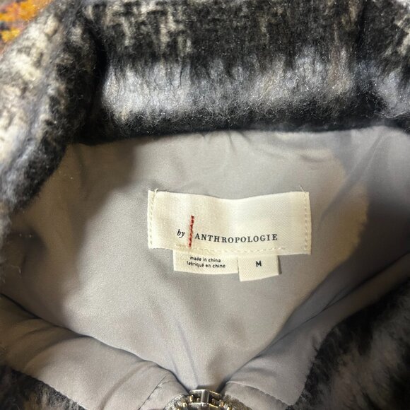 Anthropologie Plaid Puffer Jacket Brushed Zip up NWT Medium - Picture 5 of 7